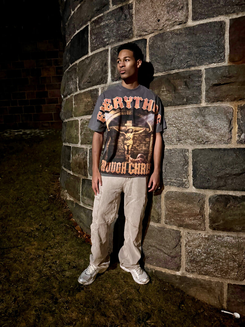 Everything Through Christ Oversized Graphic Tee